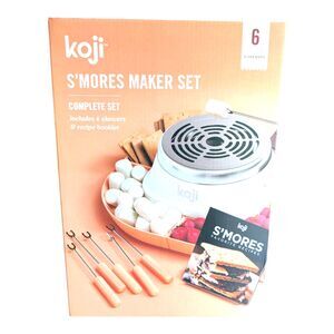 Koji S'mores Maker Silver Set Stainless Steel Tabletop Kit  12x12x4.4 1.75 New